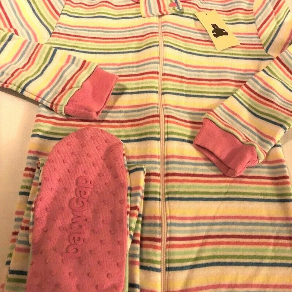 Sleeper girls size 3 years new cotton zipper Baby Gap feet attached wt 33-36 lbs